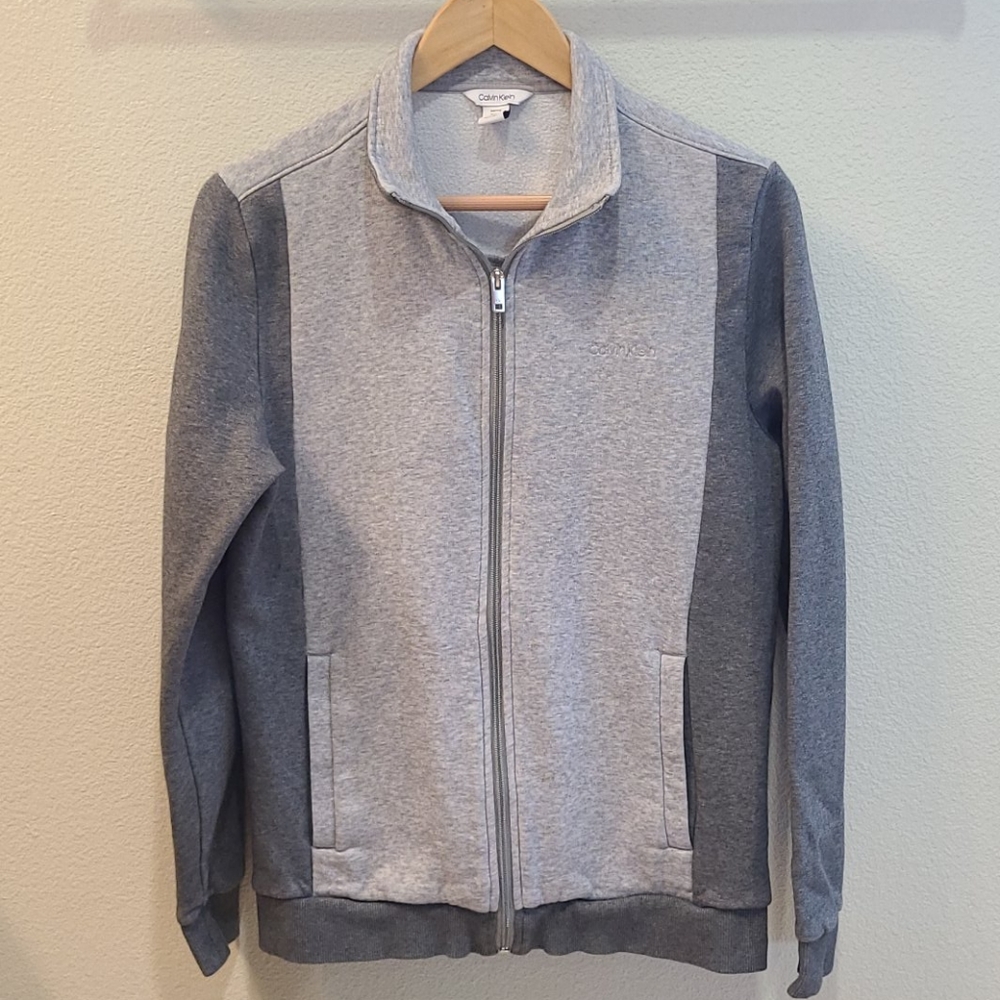 Men's Calvin Klein Gray Full Zip Sweater Only